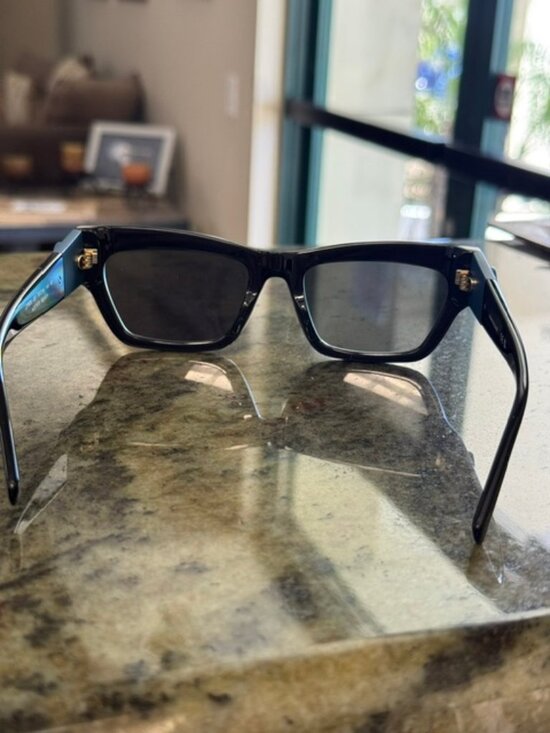 Longchamp LO763S 53-18-140 Black Rectangular Sunglasses Blue Logo NWT-Free Ship! main image 12